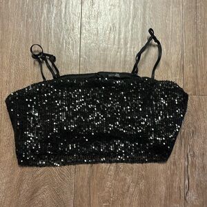 Black Sparkle Crop Top
